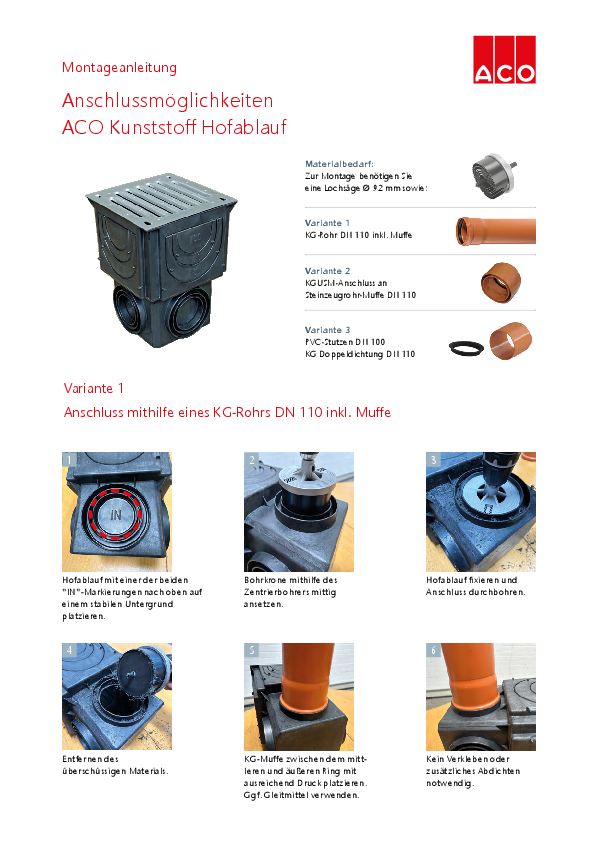 Anschlussmöglichkeiten des Kunststoff Hofablaufs an die Grundleitung Anschlussmöglichkeiten_Kunststoffablauf_316818.pdf