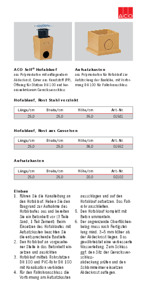 Einbau Hofablauf aus Polymerbeton Einbau_ACO_Self_Hofablauf.pdf