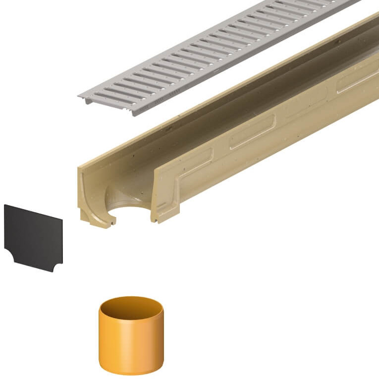 senkrechter Anschluss mit PVC Stutzen