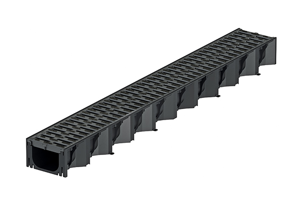 ACO Self® Hexaline 2.0 aus Kunststoff schwarz mit stahlverzinktem Stegrost